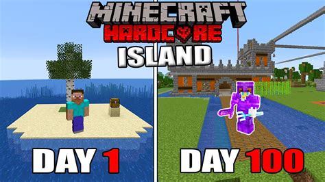 hardcore minecraft|I Survived 100 Days on a SURVIVAL ISLAND in .